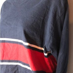 Brandy Melville long-sleeved blue and white John Galt edition shirt